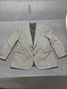 Blazer uomo Haggar Imperial Gentlemen Fit taglia 46L grigio manica lunga con bottoni - Foto 1 di 11