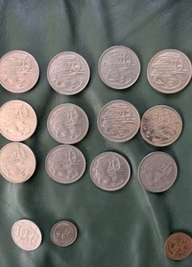 Lote de monedas antiguas de Australia 20 CENTAVOS - 15 GRANDES monedas - + Bonus - Imagen 1 de 6