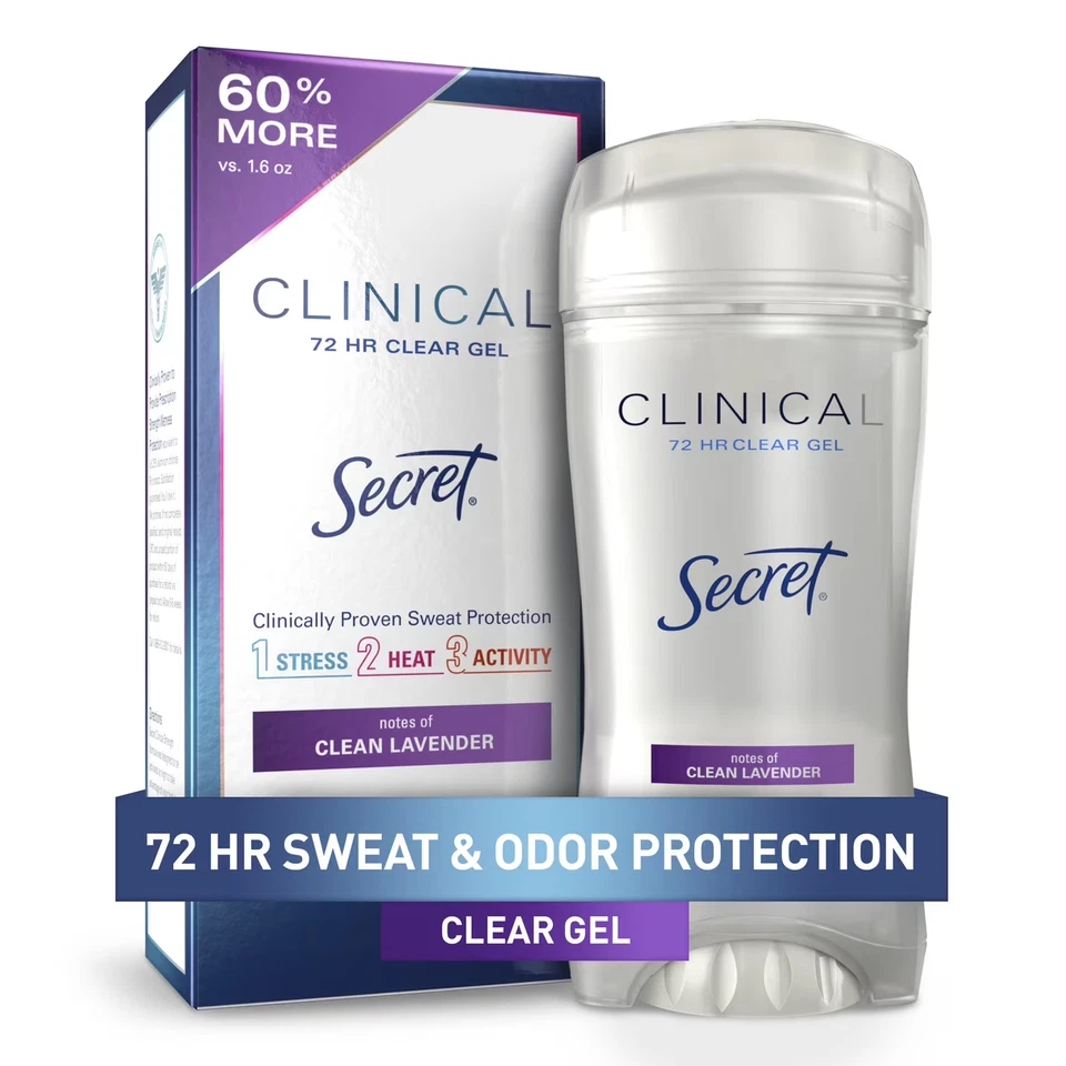 Secret Clinical Antiperspirant Deodorant for Women Clear Gel, Clean Lavender 2.6 - Image 1 of 4