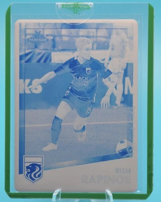 2023 Parkside NWSL Vol 1 Megan Rapinoe Cyan Printing Plate #132 Sealed 1/1 - Image 1 of 2
