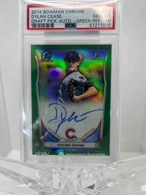 2014 Bowman Chrome Draft Auto Green Ref #BCADC Dylan Cease 25/99 PSA 10 Pop 5 - Image 1 of 4