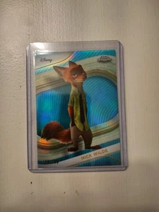 2025 Topps Chrome Disney Nick Wilde TEAL REFRACTOR 109/299 ZOOTOPIA - Picture 1 of 2