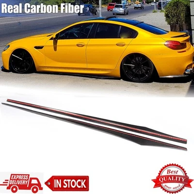 Saias laterais de carbono real extensão lábios para BMW F06 650i Gran Coupe M-Sport M6 - Imagem 1 de 4