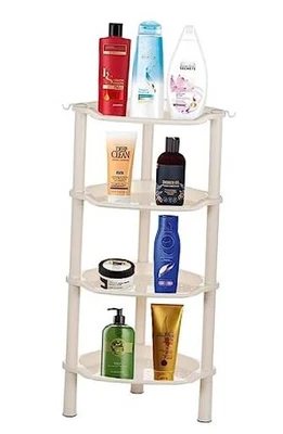 4-уровневые контейнеры для душа, органайзер угловая полка, пластиковый круглый слот бежевый 4 уровня - Изображение 1 из 4