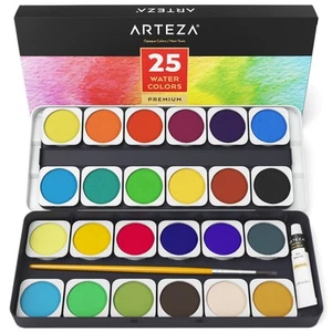 Watercolor Paint Set, 25 Water Colors with Brush, Watercolor Palette for Arti... - Picture 1 of 7