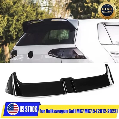Black For 15-21 VW GTI Golf-R MK7 MK7.5 Oettinger Style Rear Roof Spoiler Wing - Image 1 of 4