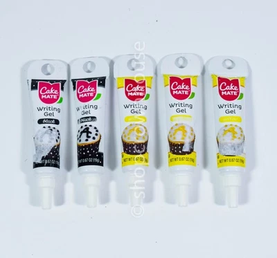 Gel de escritura 5 Cake Mate AMARILLO/NEGRO 0,67 OZ decoración para adorno de pasteles postres Foto 1 de 3