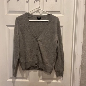 NWOT Talbots Petite Large Gray Cardigan Button Down Lambswool Angora Rabbit Hair - Picture 1 of 8