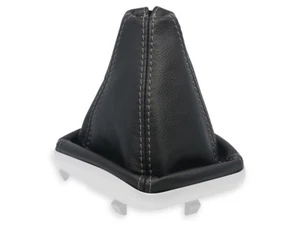 PARA FIAT LINEA 2007-2015 FUNDA PALANCA DE CAMBIOS CUERO NEGRO COSTURAS GRIS - Imagen 1 de 5