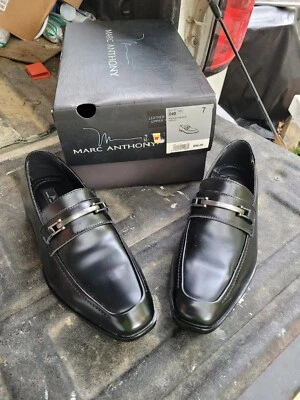 Marc Anthony Masabino Black Dress Shoes Mens Size 7 W/ Box - Image 1 of 4