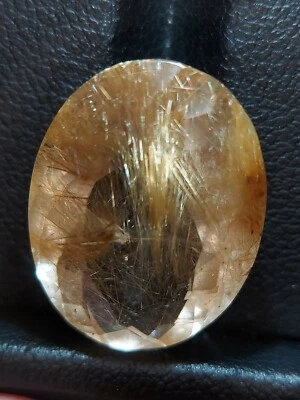 African rutilated Quartz gemstone - faceted natural gold rutile 20.00 CTS - Image 1 of 4