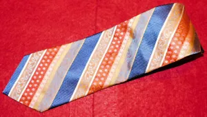 ALTEA MILANO MADE IN ITALY MULTI COLOR STRIPED TIE - TIES - DESIGNER TIES. - Picture 1 of 3