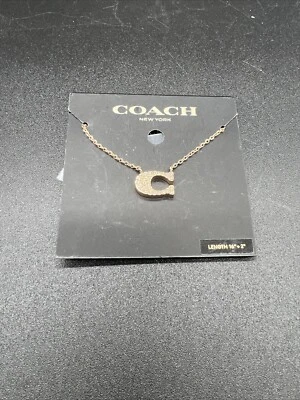 Collar Coach Signature “C” Oro Rosa - Nuevo en Paquete Original Foto 1 de 4