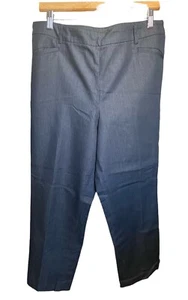 Pantalone Talbots 16 Petites nero denim cropped cerniera laterale tasche anteriori e posteriori - Foto 1 di 5