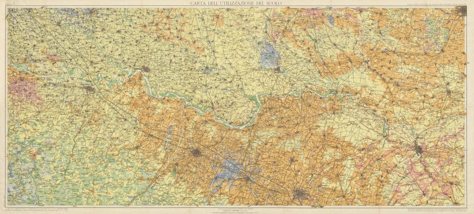 Carta Utilizzazione Suolo 7. Soil use. Piemonte Torino Pavia Turin 1963 map - Image 1 of 1