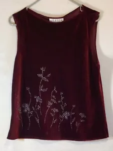 norton studio top donna vintage bordeaux taglia L velluto velluto romantico gotico anni 90 - Foto 1 di 8