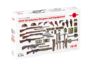 WWI US Infantry Weapon and Equipment 1/35 Scale Plastic Model Kit ICM 35688 - Imagen 1 de 11