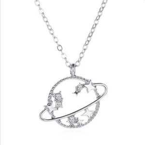 Moda Mujer Luna Estrella Cadena Cristal Brillante Colgante Joyería Regalo - Imagen 1 de 6