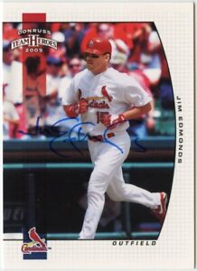 2005 Donruss Jim Edmonds Autographed Signed #296 Team Heroes St Louis Cardinals
