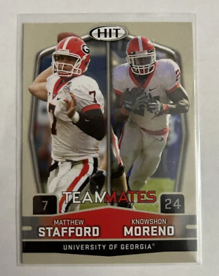 2009 Sage Hit Matthew Stafford Knowshon Moreno Teammates Rookie RC #56 LA Rams - Image 1 of 2
