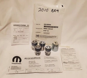 MOPAR Wheel Lock Kit - 9/16" - 18 - w/Lock ID Card. Part #52014250AA - Picture 1 of 6