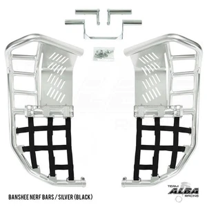 Yamaha Banshee YFZ 350 Nerf Bars Pro Peg Alba Racing Silver Black 207 T7 SB - Picture 1 of 4