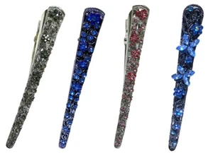 Set of 4 JCGY Alligator Duckbill Beak Clips Long Metal Hairclips Combo 4 Styles - Picture 1 of 29