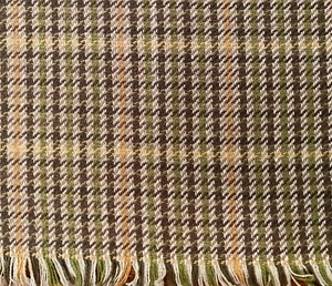 KASMIR FABRIC Plaid SHERIDAN GRASS Cotton HOUNDSTOOTH 54" W 2 YDS Green Heavy - Picture 1 of 8