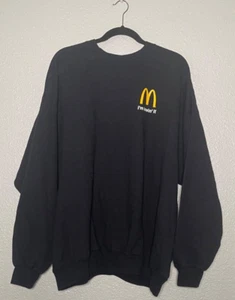 Felpa Hanes McDonald’s Adulto 3XL Nera Maniche Lunghe Logo "Im Lovin It" - Foto 1 di 4