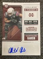 D1410 2018 Panini Contenders Draft Picks Ticket Martinas Rankin Rookie Auto RC