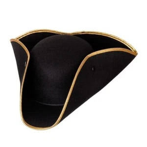 Black Tricorn Felt Hat - Picture 1 of 2
