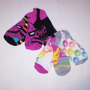 Set of 6 Womens Socks Shoe Size 9-11 Marvel Spider Man Iron Man Colorful New - Picture 1 of 6