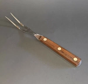 Vintage CUTCO No. 37 Carving Fork  1st Generation Kitchen Collectible Wood MCM - Picture 1 of 12