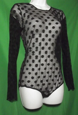 NEW HANKY PANKY 1D8504 BK AFTER MIDNIGHT ALL TIED UP MESH TEDDY BODYSUIT M - Image 1 of 2
