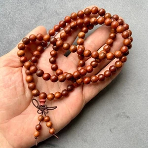 Natürliche Rosewood Rosenkranz 108 Perlen 6mm Halskette Japa Mala Gebetsperlen - Bild 1 von 9