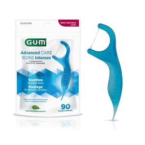 GUM Advanced Care Flosser Picks, Infused with Vitamin E, Fresh Mint (90 Count)