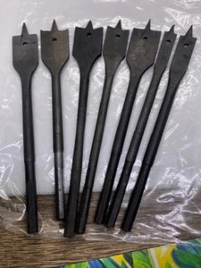 VINTAGE WOOD WORKING FLAT BIT HOLE BORER - 7 PIECES - Picture 1 of 9
