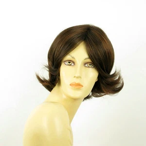 short wig for women smooth chocolate copper wick ref LISA 6h30 PERUK - Picture 1 of 9