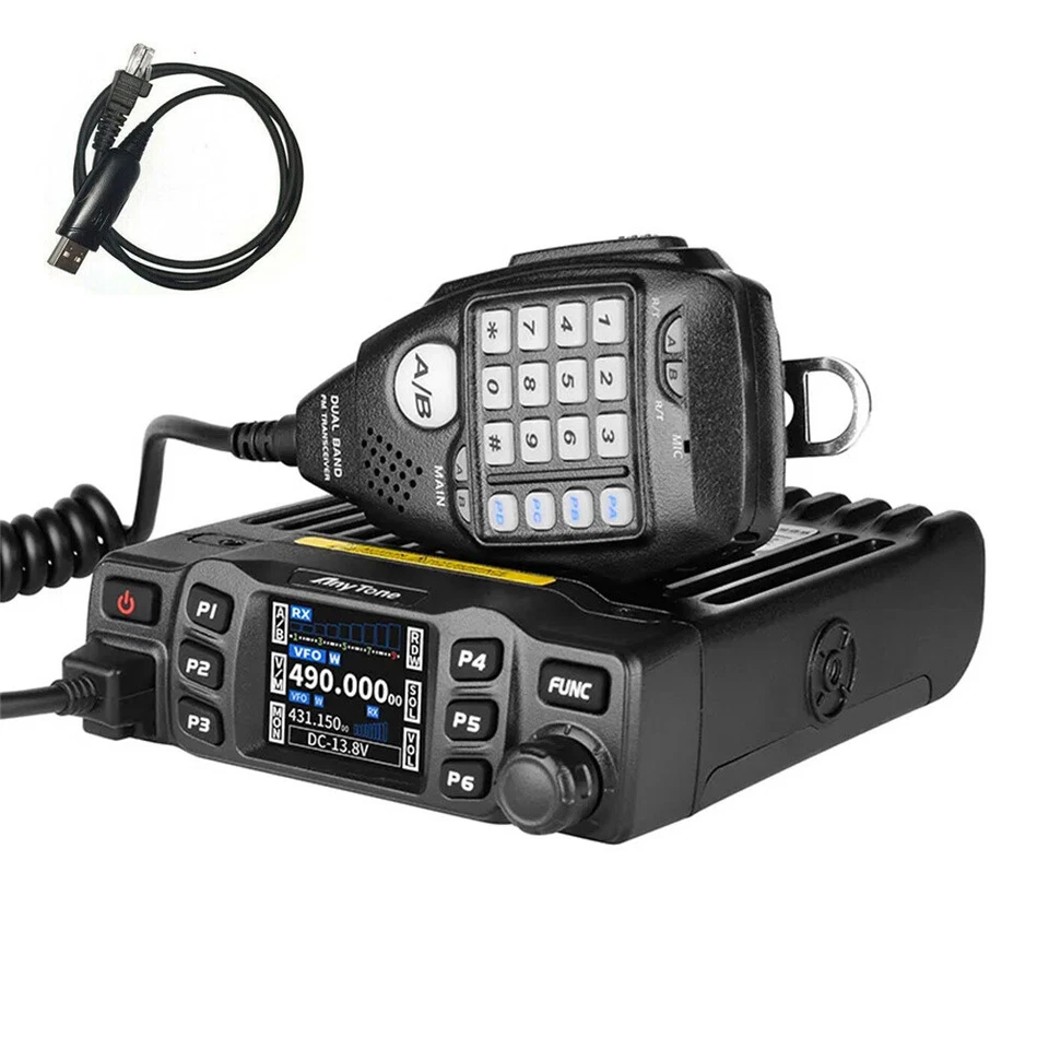 AT-778UV Dual Band Transceiver 25W 136-174MHz 400-480MHz Mobile Radio USB Cable