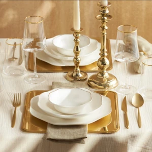 Emsan Lotus Fine Bone 18-teiliges Abendessen Set für 6 Personen Gold - Bild 1 von 12