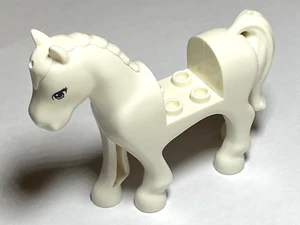 LEGO White Horse 2x2 Cutout Bright Light Blue Eyes Ref 93083c01pb02 Set 41053 - Picture 1 of 1