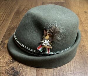 Tonak 1799 Fedora Hat Mens 55 - 6 7/8 Green Double Roped Vintage Authentic Cap