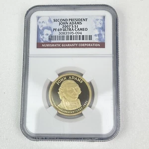 2007 S Presidential Dollar 2nd John Adams $1 PR69 Ynltra Cameo NGC - Picture 1 of 11