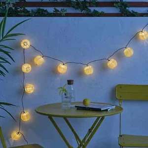 SOLVINDEN LED Lichterkette mit 12 Lichtern Außen-/Batteriebetrieben gelb, 3,6m KETTE - Bild 1 von 5
