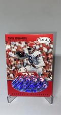 1999 SAGE Football Troy Edwards RC Rookie AUTO Red NUMBERED /999 #A17