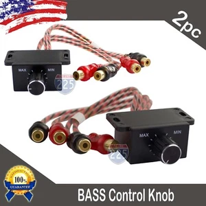 2) Universal Car Audio Amplifier Bass Boost RCA Level Remote Volume Control Knob - Picture 1 of 1