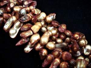 Freshwater Pearls Honey Stick Irregular 35cm Strand DIY Jewellery  - Picture 1 of 1