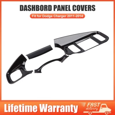 For 2011-2014 Dodge Charger Instrument Dashboard Panel Cover Bezel Carbon Fiber - Image 1 of 4
