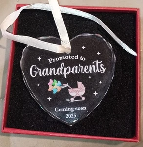 Baby Pregnancy Announcement Ornament for Grandparents-1st Time Grandparents 2025 - Picture 1 of 3