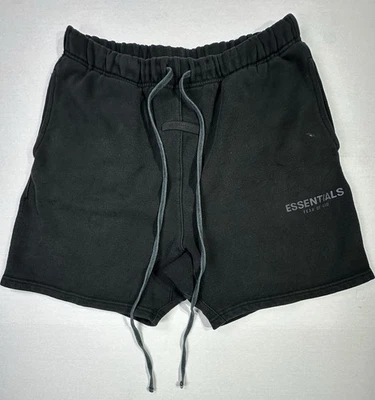Pantalones cortos deportivos Fear of God Essentials para hombre negros talla M con cordón logotipo niebla Foto 1 de 4